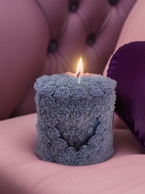 Dekorační 3D svíčka - Růžičky srdce dárek narozeniny svátek matka maminka den matek mamka 