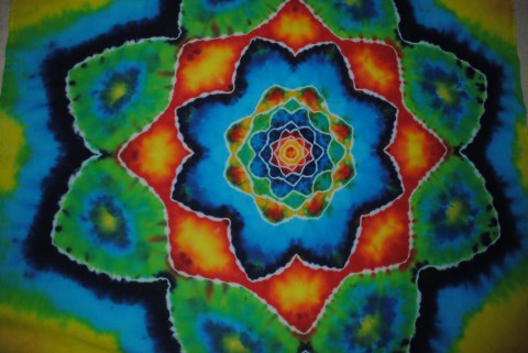 Tapserie/šátek - Květ šátek šál mandala lotos hippie batikovaný tapiserie obraz květ 