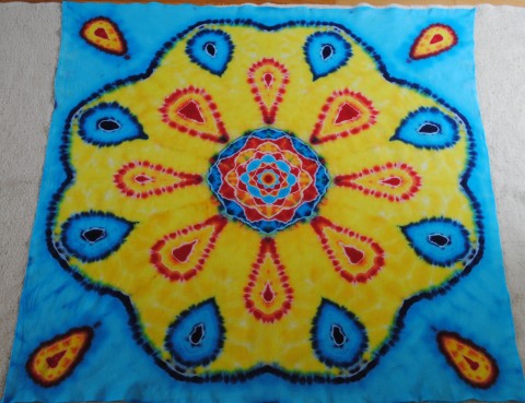 Tapiserie nebo šátek - Jarní obraz batika šátek šál mandala hippie batikovaný tapiserie 