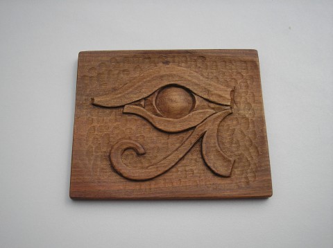 Horovo oko - Vedžat dřevo řezba ořech dárek egypt symbol umění horovo oko 