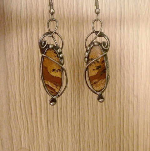 Cín. náušnice s jaspisem obrázkovým hnědá minerál cínovaný handmade do uší jaspisové drahý kámen z cínu autorská práce náušnice z cínu náušnicový pár jaspis krajinný náušnice visací s jaspisem obrázkovým jaspisové oválky oválné náušnice dámské visací náušnice barva béžová  Cín. náušnice s jaspisem obrázkovým hnědá minerál cínovaný handmade do uší jaspisové drahý kámen z cínu autorská práce náušnice z cínu náušnicový pár jaspis krajinný náušnice visací s jaspisem obrázkovým jaspisové oválky oválné náušnice dámské visací náušnice barva béžová