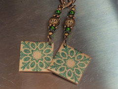 Náušnice Floral Blue oválky