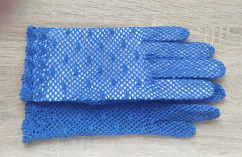 modré háčkované rukavičky krajka rukavičky crochet háčkovaná krajka lace gloves 