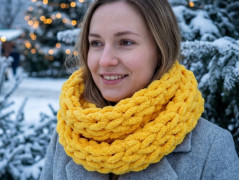 Pletená dutinková šála (šedá)