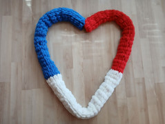 Pletená spadlá čepice (jeansová)