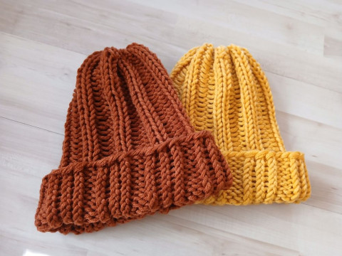 Pletená čepice big rezavá-skořicová dárek zima žena zimní teplá muž  Pletená čepice big rezavá-skořicová dárek zima žena zimní teplá muž