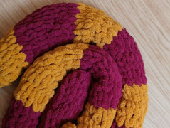 Pletená spadlá čepice (jeansová)