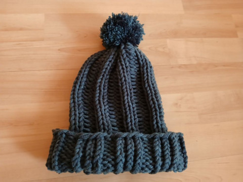 Pletený kulich big (tmavě šedá) kulich dárek zima žena zimní teplá muž  Pletený kulich big (tmavě šedá) kulich dárek zima žena zimní teplá muž