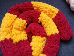 Pletená spadlá čepice (jeansová)