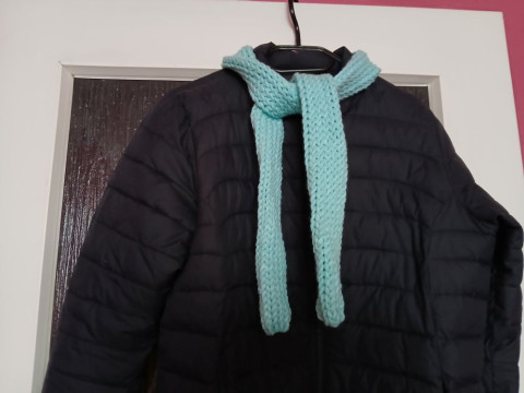 Pletená dutinková šála  - mentol dárek zima žena ozdoba zimní teplá 