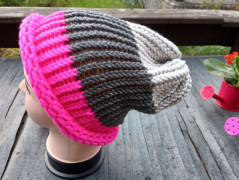 Pletená spadlá čepice - melír