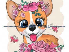 Bavlněná látka bílé kytky na žluté