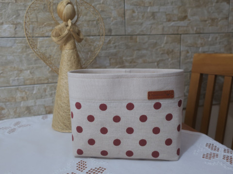 Látkový košík - s puntíky dekorace dárek kuchyně košík koš bavlna puntíky organizér koupelna textilní látkový na drobnosti renopast vystužený  Látkový košík - s puntíky dekorace dárek kuchyně košík koš bavlna puntíky organizér koupelna textilní látkový na drobnosti renopast vystužený