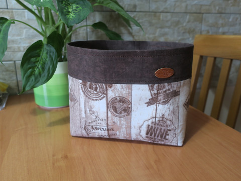 Látkový košík - Pro muže dekorace dárek kuchyně košík koš bavlna puntíky organizér koupelna textilní látkový na drobnosti renopast vystužený 