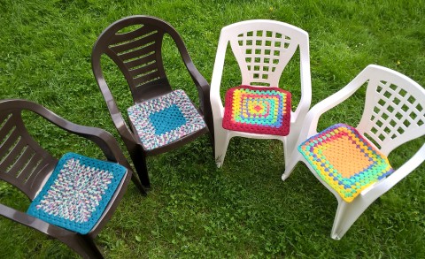 Sedák zahrada vlna podsedák handmade židle sedák 