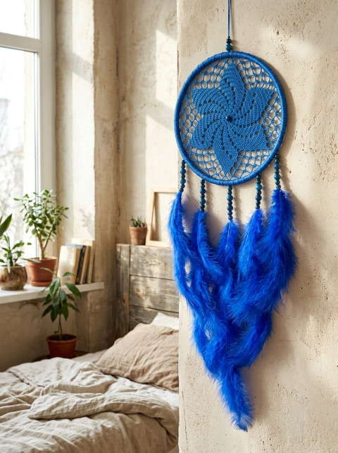 Lapač zlých snů 20 x 60 cm indián indiánský nad postel strážce boho dream lapač dreamcatcher lapač snů do ložnice 
