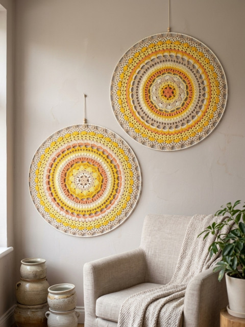 Mandala průměr 50 cm - 2 ks meditace mandala harmonie meditační lotosový květ mandaly 