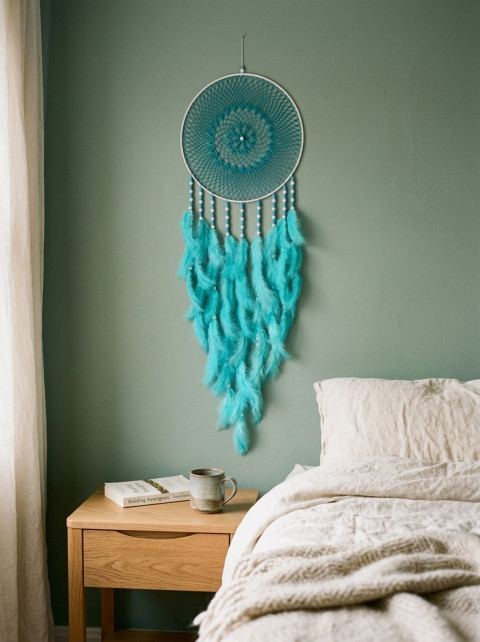 Lapač zlých snů 35 x 110 cm indián indiánský nad postel strážce boho dream lapač dreamcatcher lapač snů do ložnice 