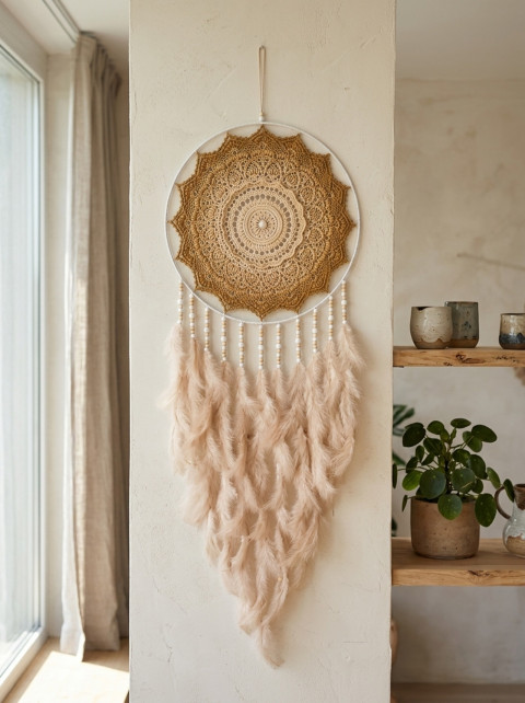 Lapač zlých snů 45 x 130 cm indián indiánský nad postel strážce boho dream lapač dreamcatcher lapač snů do ložnice 