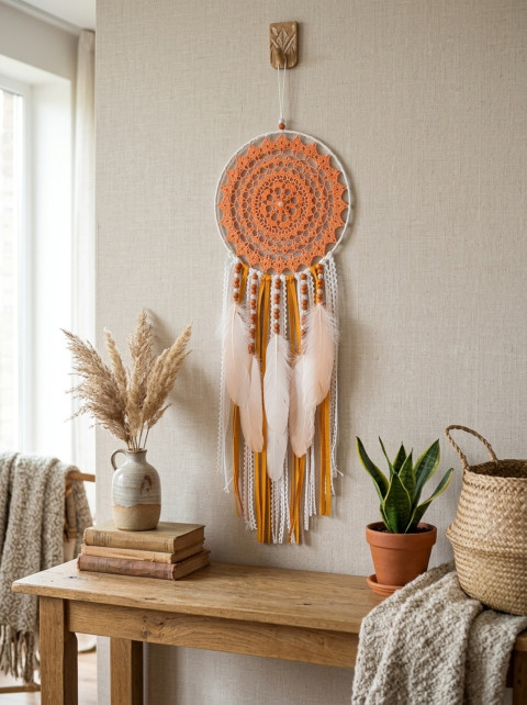 Lapač zlých snů 20 x 60 cm indián indiánský nad postel strážce boho dream lapač dreamcatcher lapač snů do ložnice 