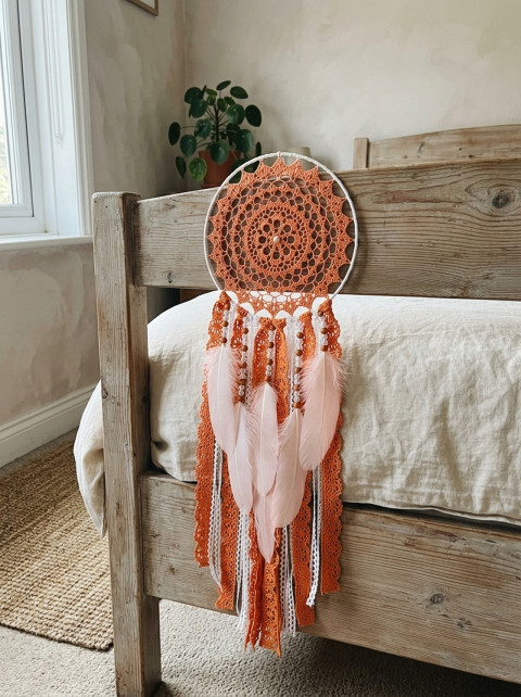 Lapač zlých snů 20 x 65 cm indián indiánský nad postel strážce boho dream lapač dreamcatcher lapač snů do ložnice 