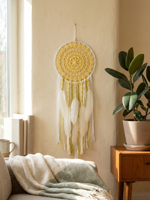 Lapač zlých snů 20 x 60 cm indián indiánský nad postel strážce boho dream lapač dreamcatcher lapač snů do ložnice 