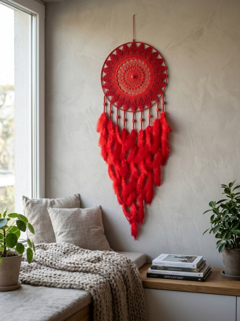 Lapač zlých snů 40 x 115 cm indián indiánský nad postel strážce boho dream lapač dreamcatcher lapač snů do ložnice 