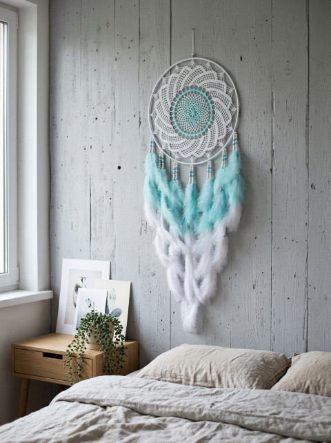 Lapač zlých snů 35 x 95 cm indián indiánský nad postel strážce boho dream lapač dreamcatcher lapač snů do ložnice 