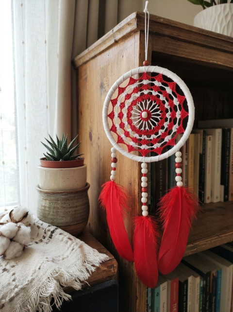 Lapač zlých snů 15 x 40 cm indián indiánský nad postel strážce boho dream lapač dreamcatcher lapač snů do ložnice 