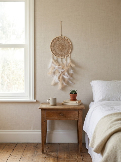 Lapač zlých snů 24 x 65 cm indián indiánský nad postel strážce boho dream lapač dreamcatcher lapač snů do ložnice 