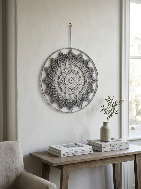 Mandala Šedá hvězda - průměr 45 cm meditace harmonie meditační lotosový květ mandaly mndala 