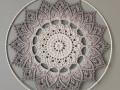 Mandala Béžově šedá hvězda - 45 cm
