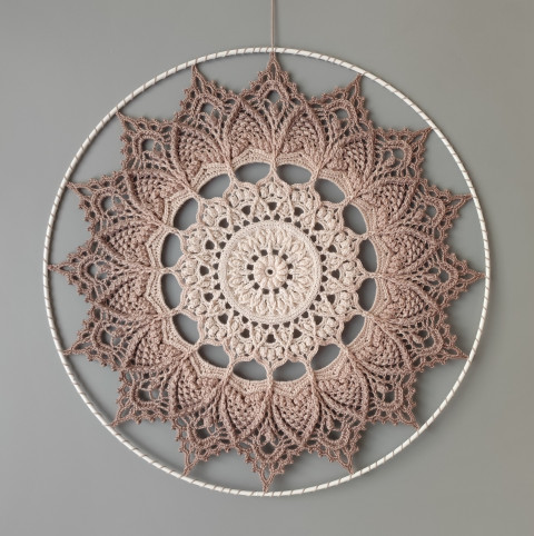 Mandala Béžová hvězda - průměr 45cm meditace harmonie meditační lotosový květ mandaly mndala  Mandala Béžová hvězda - průměr 45cm meditace harmonie meditační lotosový květ mandaly mndala