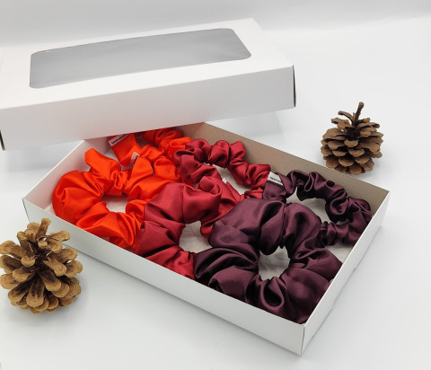 Dárková sada vínová - 6 scrunchies spona sponka sponky do vlasů spony scrunchies scrunchie 