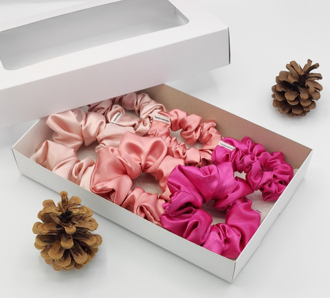 Dárková sada starorůžová - 6 kusů spona sponka sponky do vlasů spony scrunchies scrunchie 