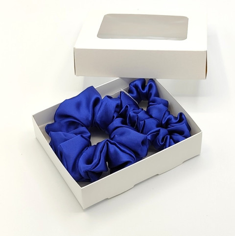 Sada dvou modrých gumiček gumička gumičky do vlasů spony scrunchies scrunchie 