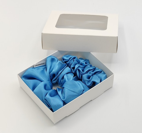 Sada dvou tyrkysových gumiček gumička gumičky do vlasů spony scrunchies scrunchie 