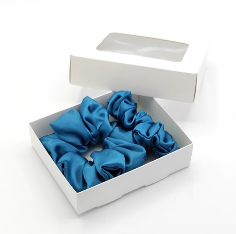 Sada dvou petrolejových gumiček gumička gumičky do vlasů spony scrunchies scrunchie 