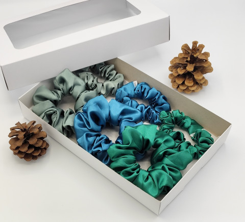 Dárková sada zelená II. - 6 ks spona sponka sponky do vlasů spony scrunchies scrunchie 