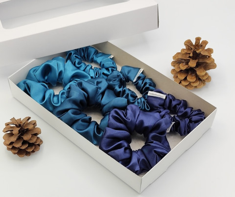 Dárková sada petrolejová - 6 ks spona sponka sponky do vlasů spony scrunchies scrunchie 