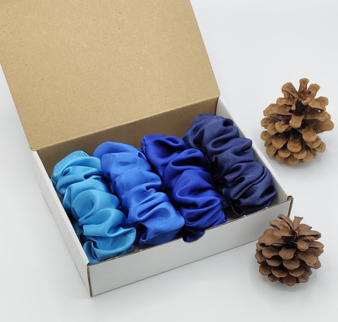 Dárková sada - 4 ks L v modré II. spona sponka sponky do vlasů spony scrunchies scrunchie 