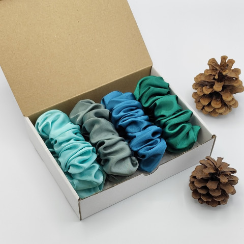 Dárková sada - 4 ks L v zelené II. spona sponka sponky do vlasů spony scrunchies scrunchie 