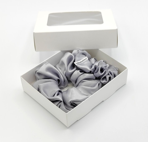 Sada dvou šedých gumiček gumička gumičky do vlasů spony scrunchies scrunchie 