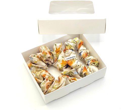 I. Sada dvou květinových gumiček gumička gumičky do vlasů spony scrunchies scrunchie 