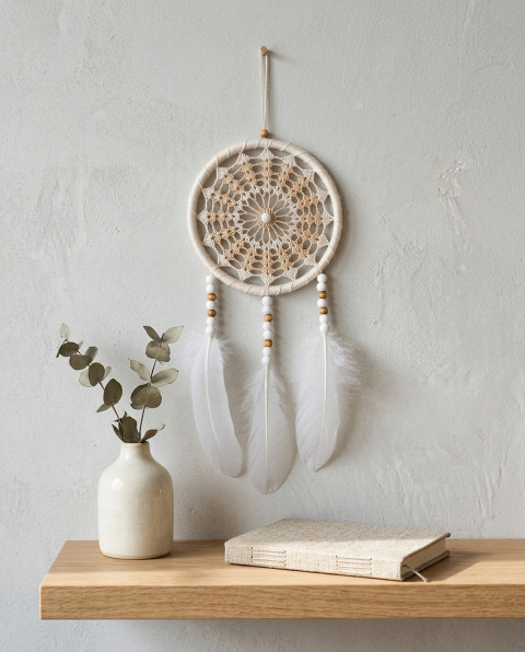 Lapač zlých snů 15 x 40 cm indián indiánský nad postel strážce boho dream lapač dreamcatcher lapač snů do ložnice 