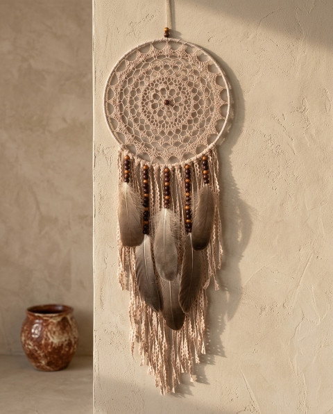 Lapač zlých snů 20 x 65 cm indián indiánský nad postel strážce boho dream lapač dreamcatcher lapač snů do ložnice 