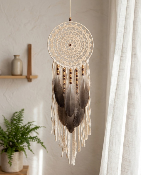 Lapač zlých snů 20 x 65 cm indián indiánský nad postel strážce boho dream lapač dreamcatcher lapač snů do ložnice 