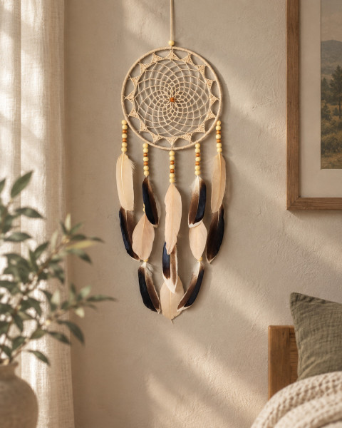 Lapač zlých snů 18 x 55 cm indián indiánský nad postel strážce boho dream lapač dreamcatcher lapač snů do ložnice 