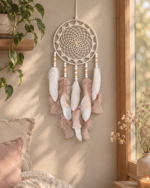 Lapač zlých snů 18 x 55 cm indián indiánský nad postel strážce boho dream lapač dreamcatcher lapač snů do ložnice 