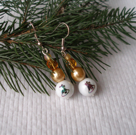 Christmas II. náušnice zima vánoce bílá christmas 